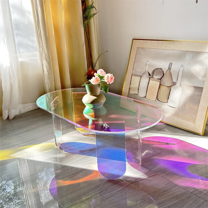 Shatterproof Iridescent Clear Acrylic Coffee Table_1