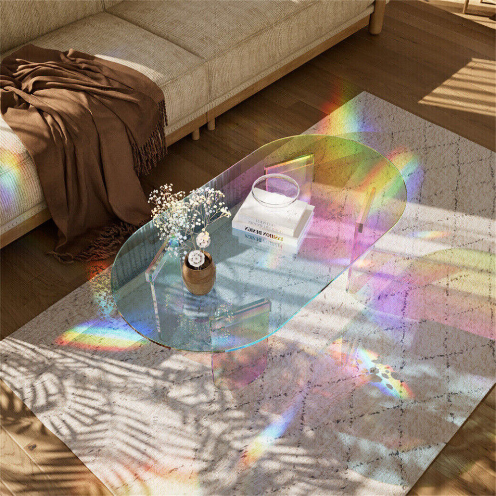 Shatterproof Iridescent Clear Acrylic Coffee Table_2