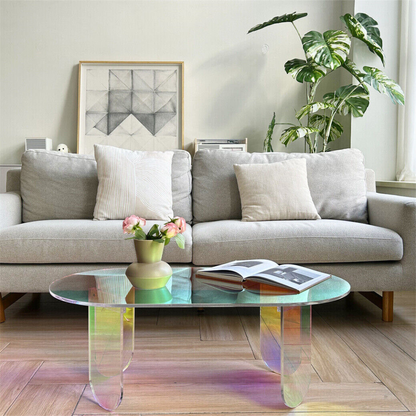 Shatterproof Iridescent Clear Acrylic Coffee Table_4