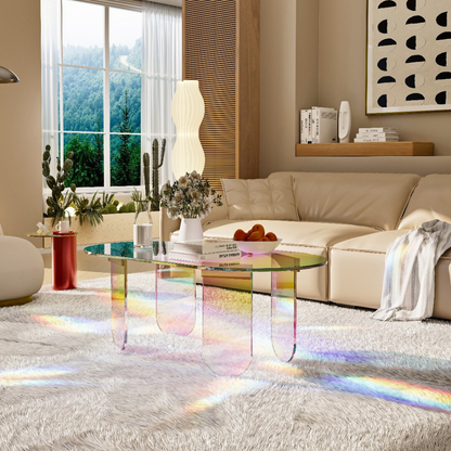 Shatterproof Iridescent Clear Acrylic Coffee Table_8