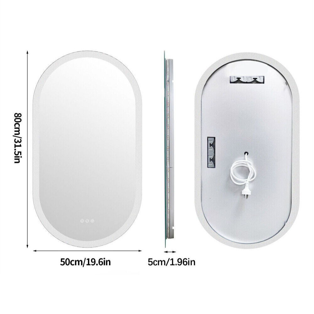 LED Backlit Bathroom Mirror - Touch Sensor, 3 Color Dimmable, Defog Function_13