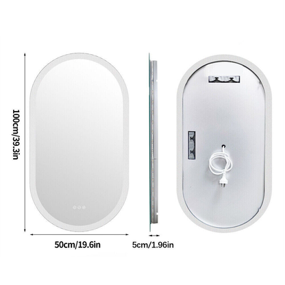 LED Backlit Bathroom Mirror - Touch Sensor, 3 Color Dimmable, Defog Function_14