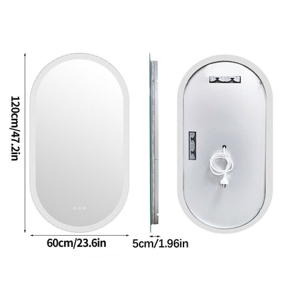 LED Backlit Bathroom Mirror - Touch Sensor, 3 Color Dimmable, Defog Function_15