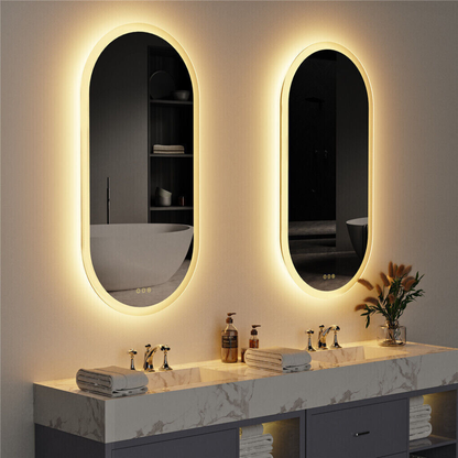 LED Backlit Bathroom Mirror - Touch Sensor, 3 Color Dimmable, Defog Function_1