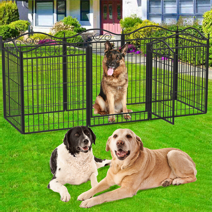 Premium Foldable 8-Panel Metal Dog Playpen with Gate_0