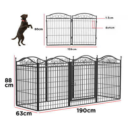 Premium Foldable 8-Panel Metal Dog Playpen with Gate_19