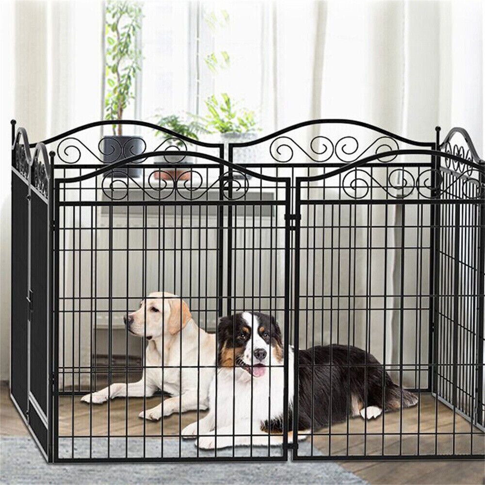 Premium Foldable 8-Panel Metal Dog Playpen with Gate_1