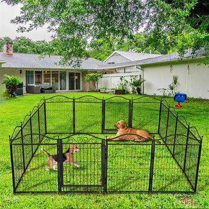 Premium Foldable 8-Panel Metal Dog Playpen with Gate_3