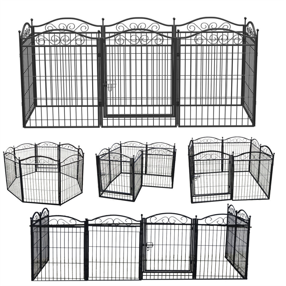 Premium Foldable 8-Panel Metal Dog Playpen with Gate_8