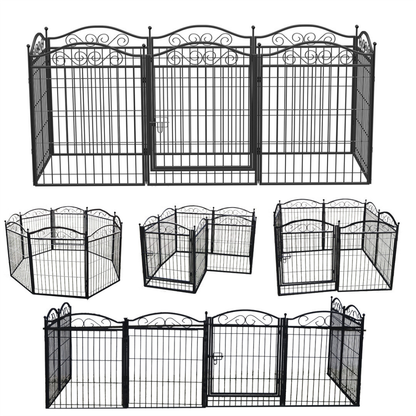 Premium Foldable 8-Panel Metal Dog Playpen with Gate_8