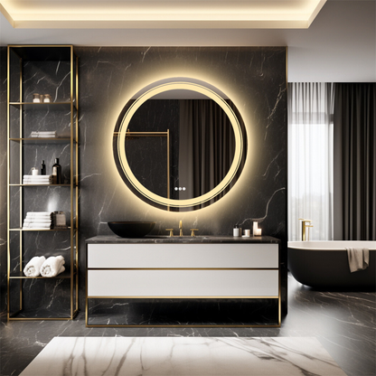 Waterproof Round Design Smart LED Bathroom Mirror_1