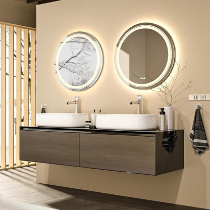 Waterproof Round Design Smart LED Bathroom Mirror_5