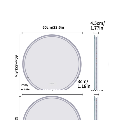 Waterproof Round Design Smart LED Bathroom Mirror_6