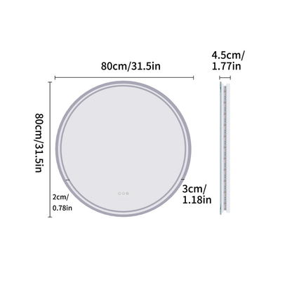 Waterproof Round Design Smart LED Bathroom Mirror_7