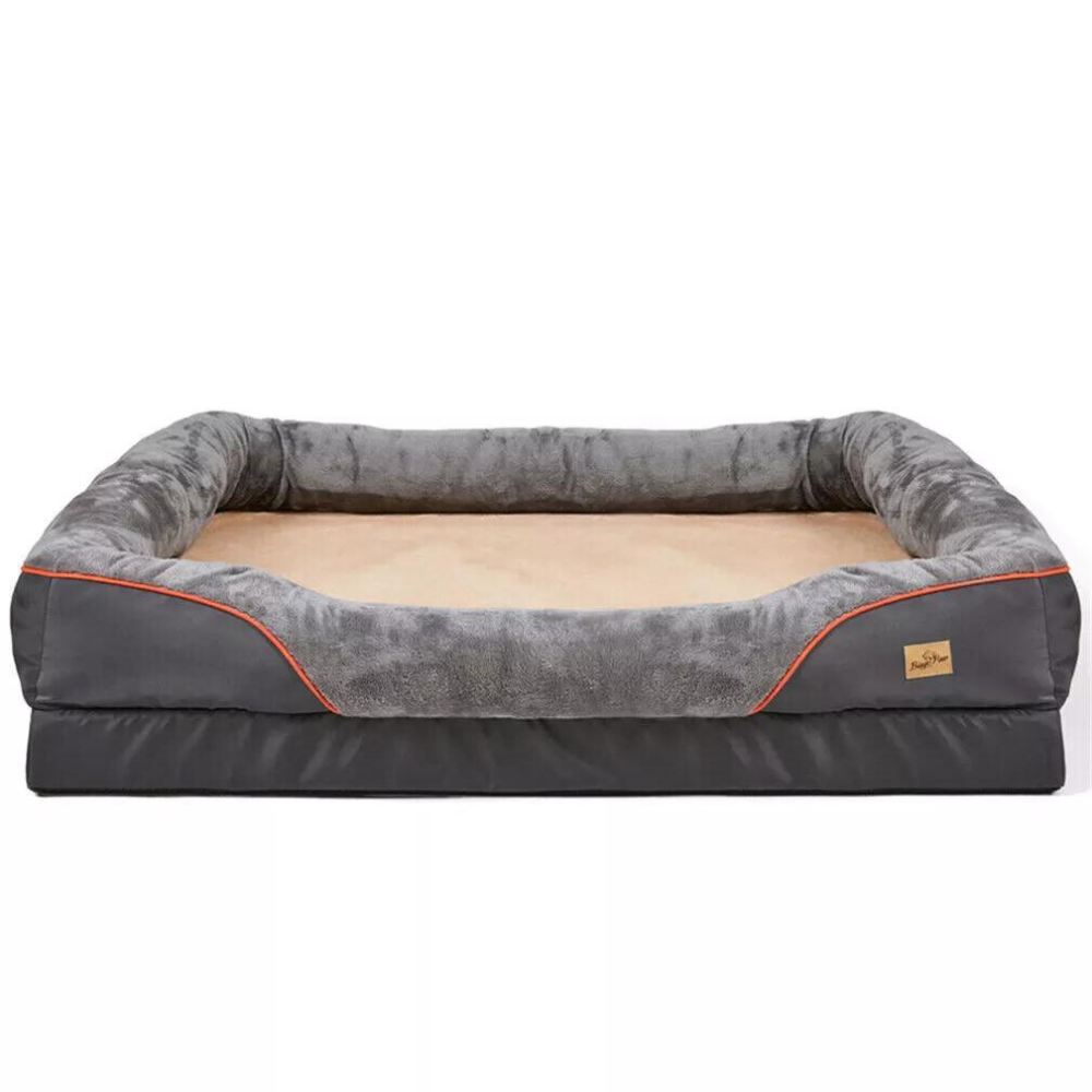 Removable and Washable Waterproof Large Dog Bed with Anti-Allergy Fleece Cover_9