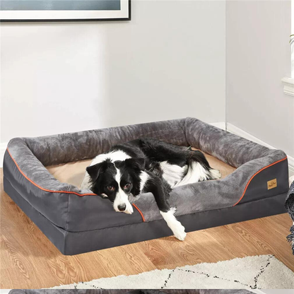 Removable and Washable Waterproof Large Dog Bed with Anti-Allergy Fleece Cover_6