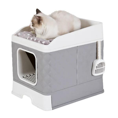 Detachable Top Cat Litter Box with Front Entry and Portable Scoop Drawer_7