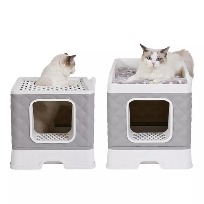 Detachable Top Cat Litter Box with Front Entry and Portable Scoop Drawer_8