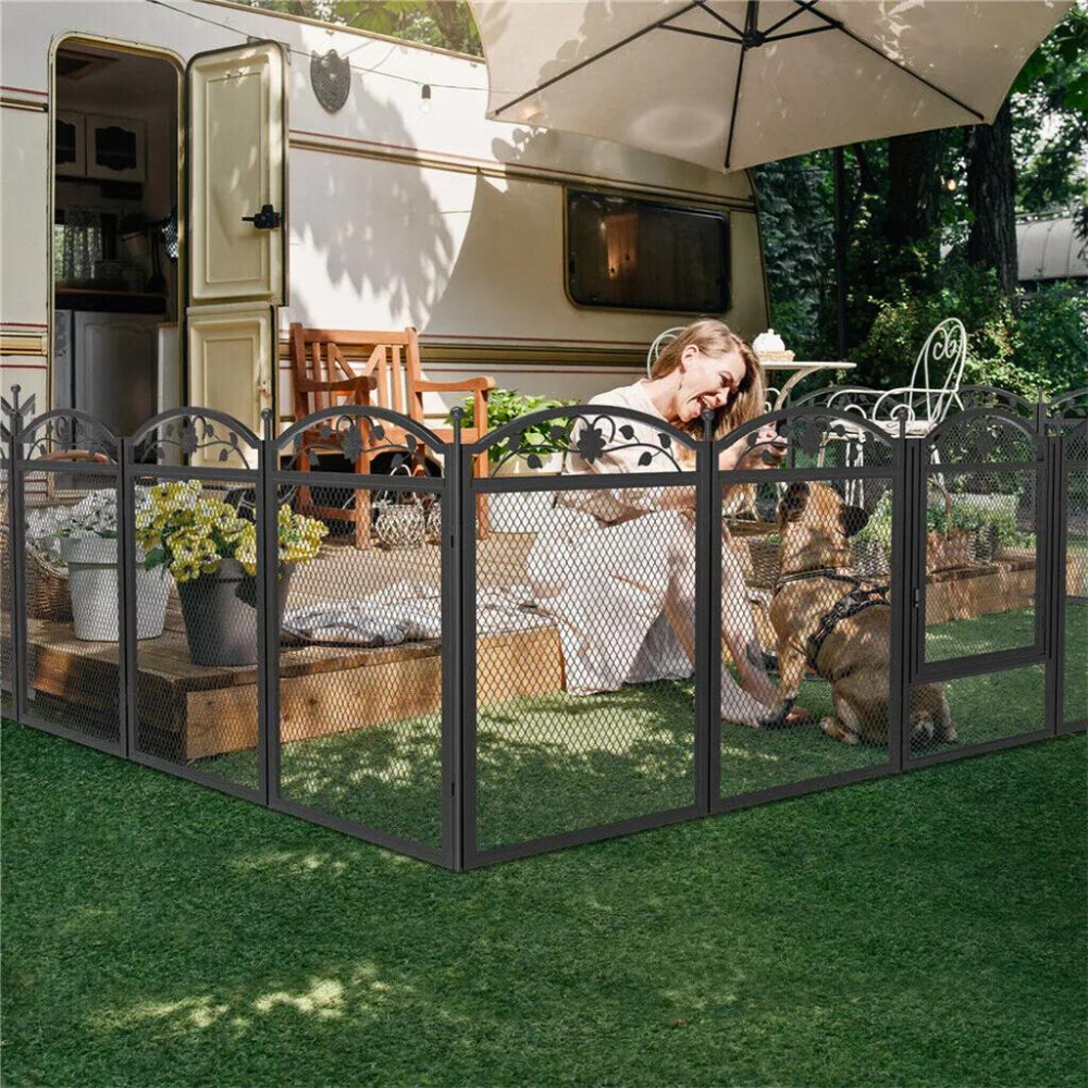 8-Panel DIY Heavy Duty Dog Playpen with Waterproof Pad_2