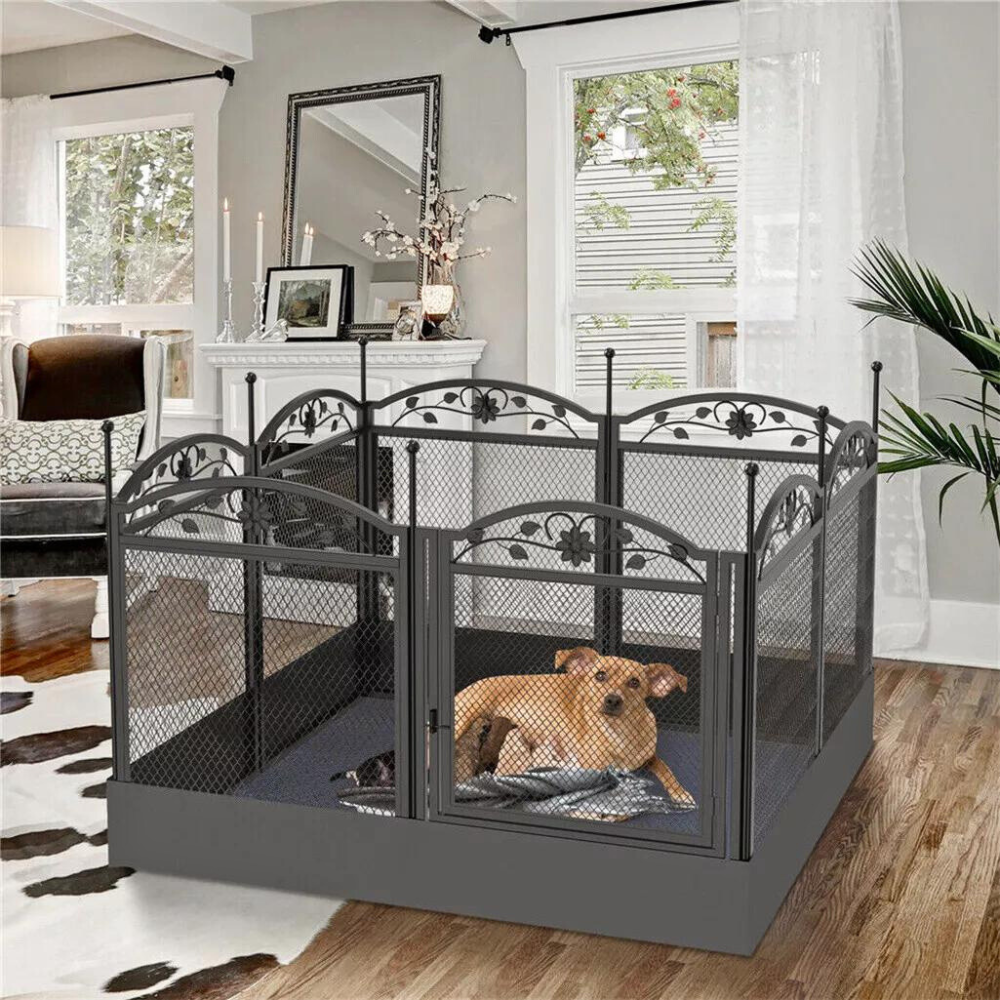 8-Panel DIY Heavy Duty Dog Playpen with Waterproof Pad_5