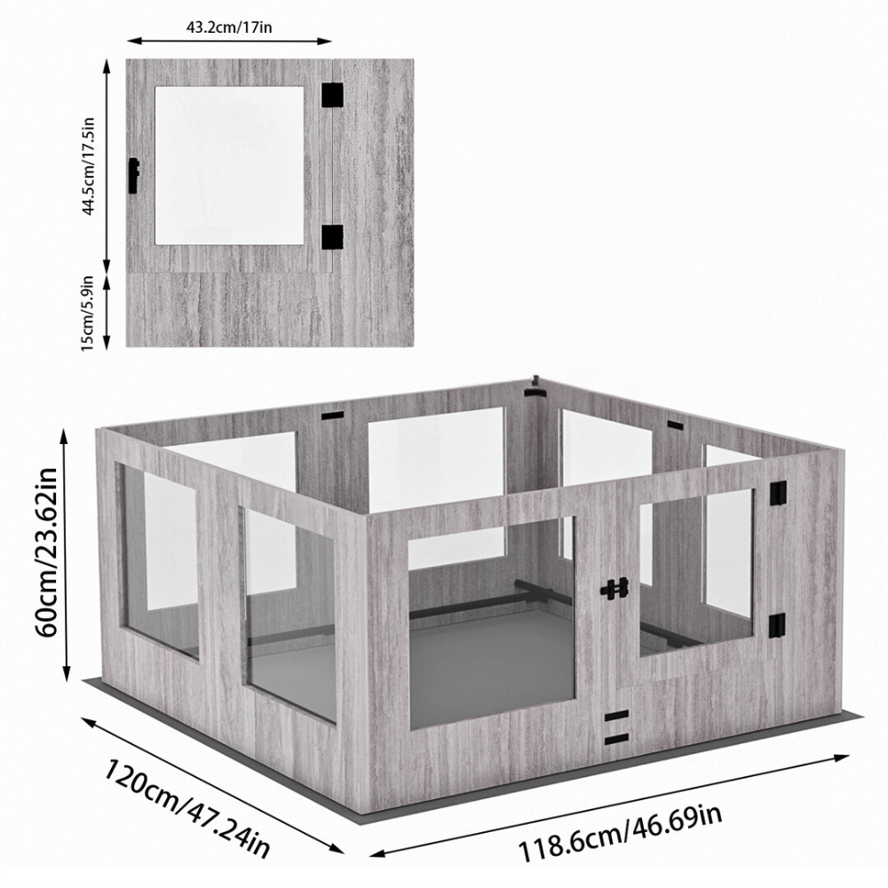 Premium Pet Whelping Box with Waterproof Fertility Pad_13