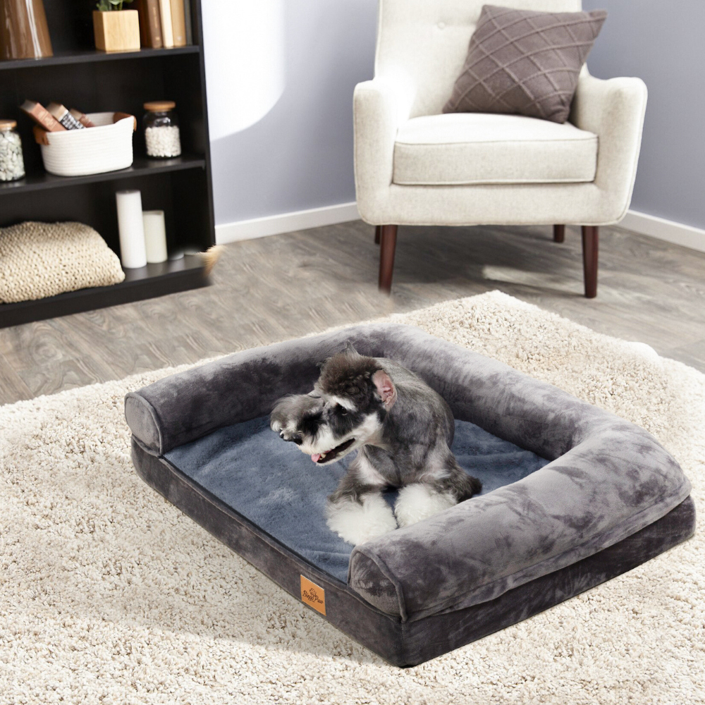 Cozy Extra Large Dog Bed with Waterproof Cover and Bolster_4