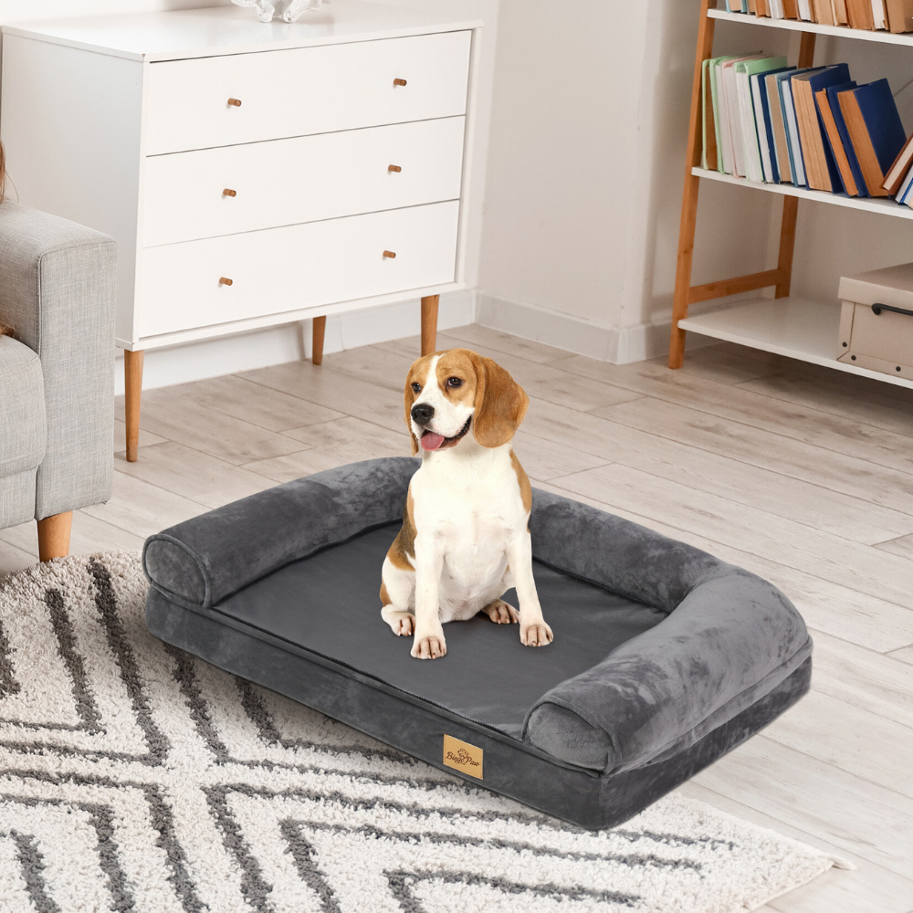 Cozy Extra Large Dog Bed with Waterproof Cover and Bolster_5