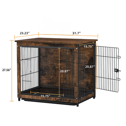 Wooden Pet Kennel Crate with Tabletop – Spacious Indoor Furniture for Medium to Large Dogs_10