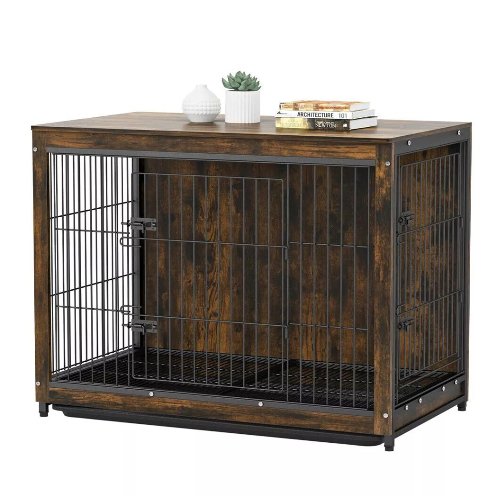 Wooden Pet Kennel Crate with Tabletop – Spacious Indoor Furniture for Medium to Large Dogs_8