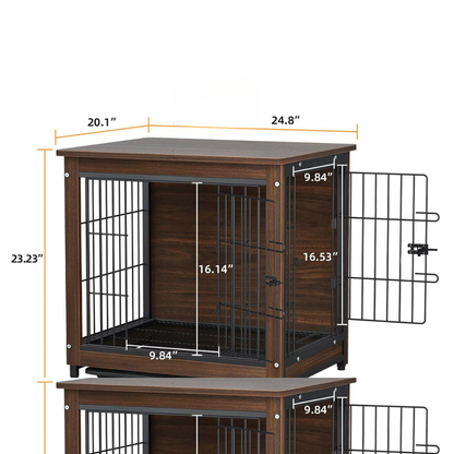 Stylish High-end Wooden Dog Crate End Table Kennel_8