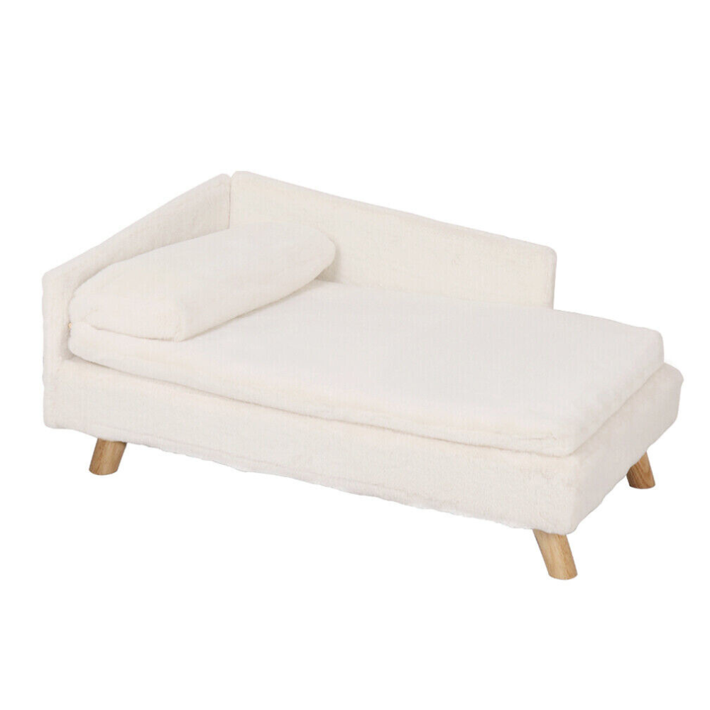 Cozy L Shape Pet Sofa Bed with Cushion and Wooden Legs_6