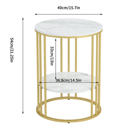 Stylish Two-Tier Modern Side Table with Metal Frame_12