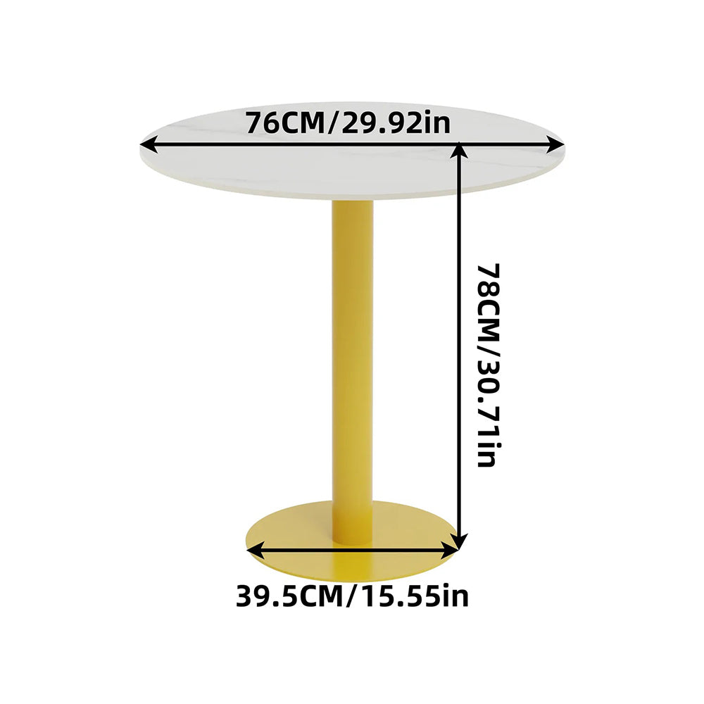 High Bistro Pub Table Round Bar Metal Base Sintered Stone Top Table_13