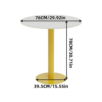 High Bistro Pub Table Round Bar Metal Base Sintered Stone Top Table_13