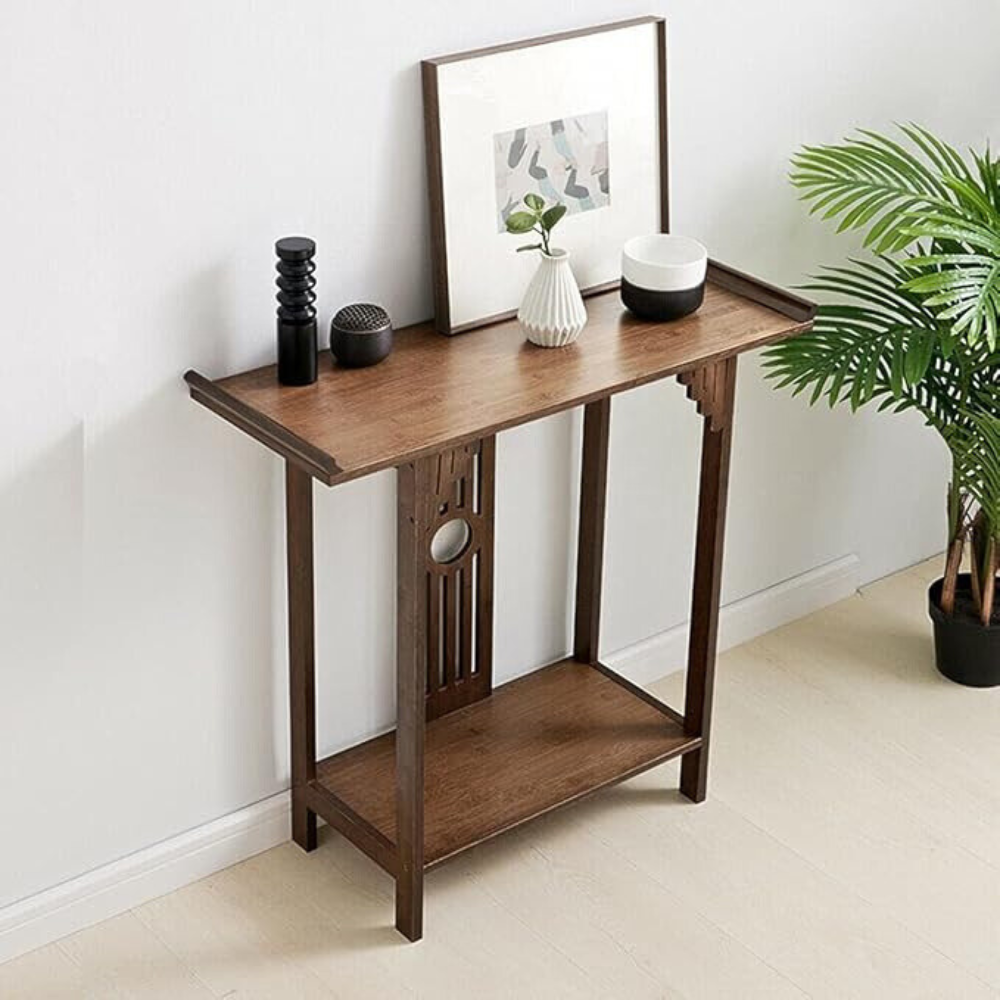 Vintage Wood Console Table with Drawer for Entryway or Living Room_6