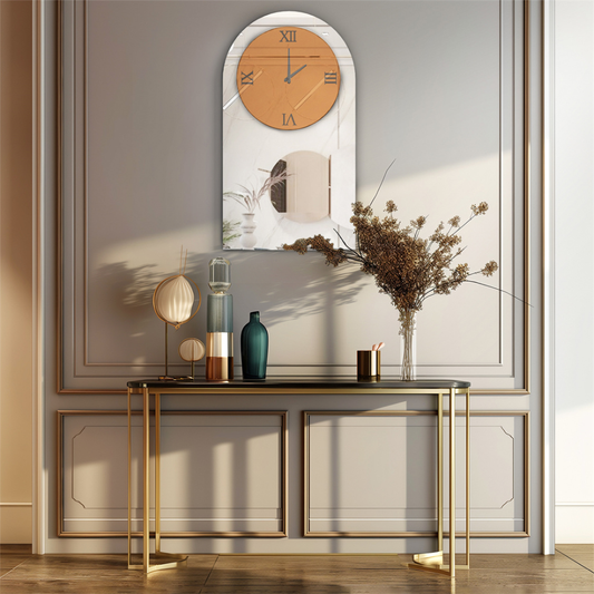 Modern Silver Mirror Wall Clock_0