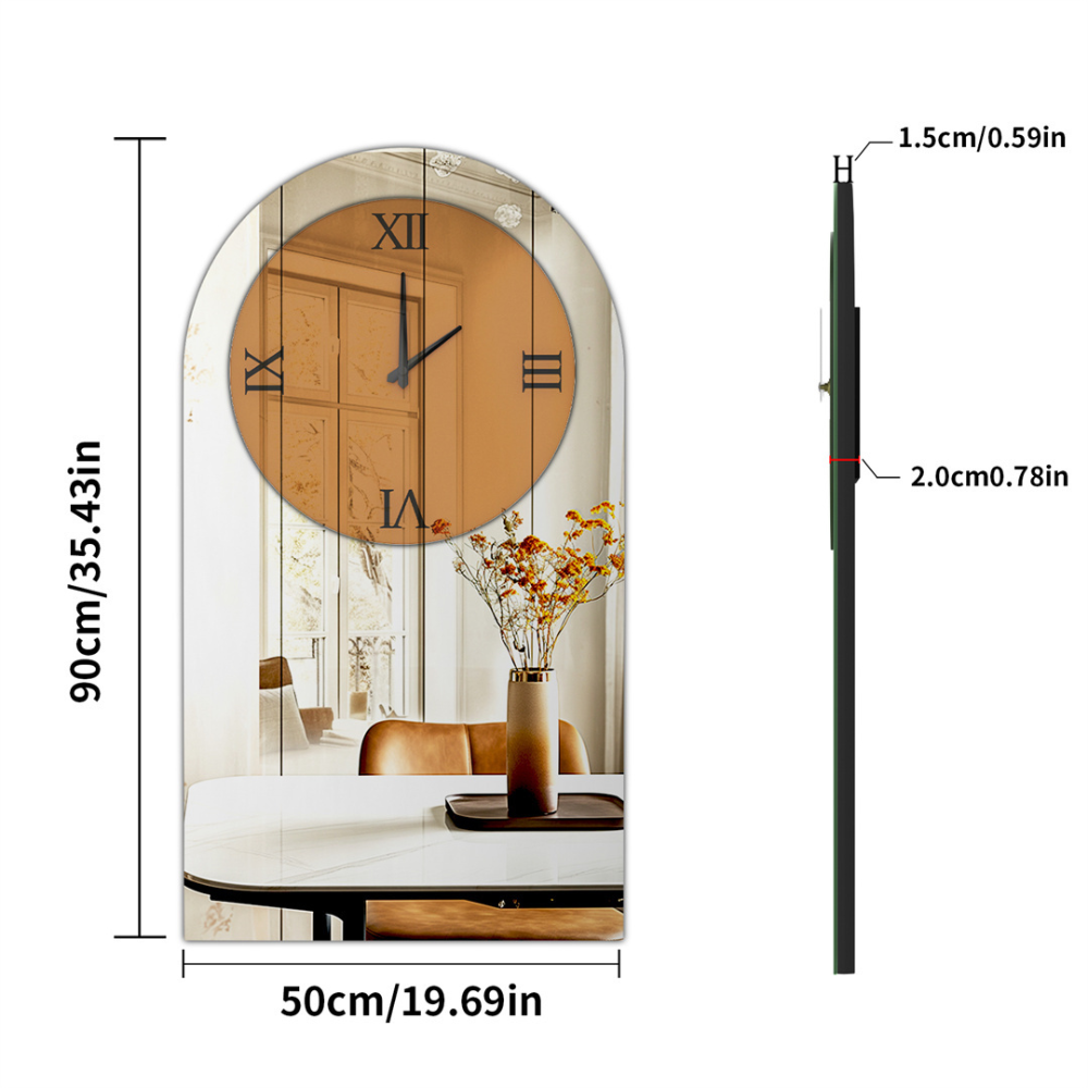 Modern Silver Mirror Wall Clock_9