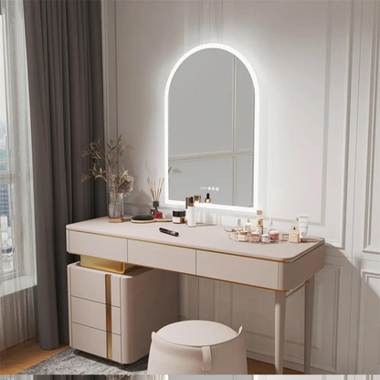 Chic Backlit Bathroom Vanity Mirror with Time and Temperature Display_4