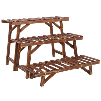 3 Tier Freestanding Ladder Shelf Wood Plant Stand_7