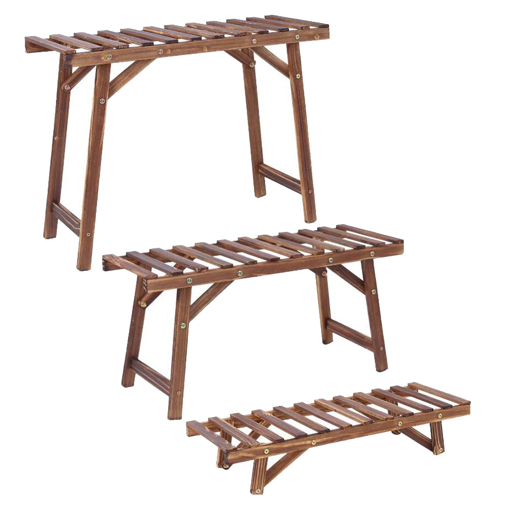 3 Tier Freestanding Ladder Shelf Wood Plant Stand_8