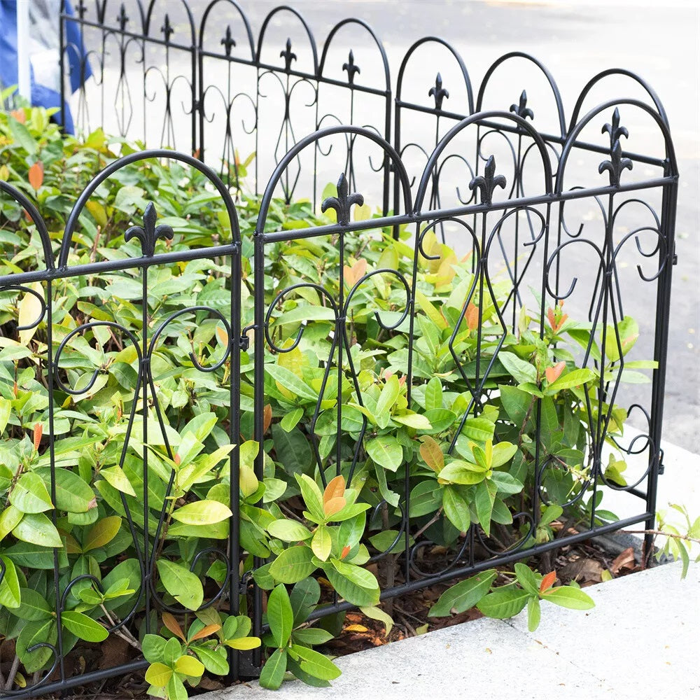 5pcs Outdoor Rustproof Landscape Border Folding Patio Fences_0