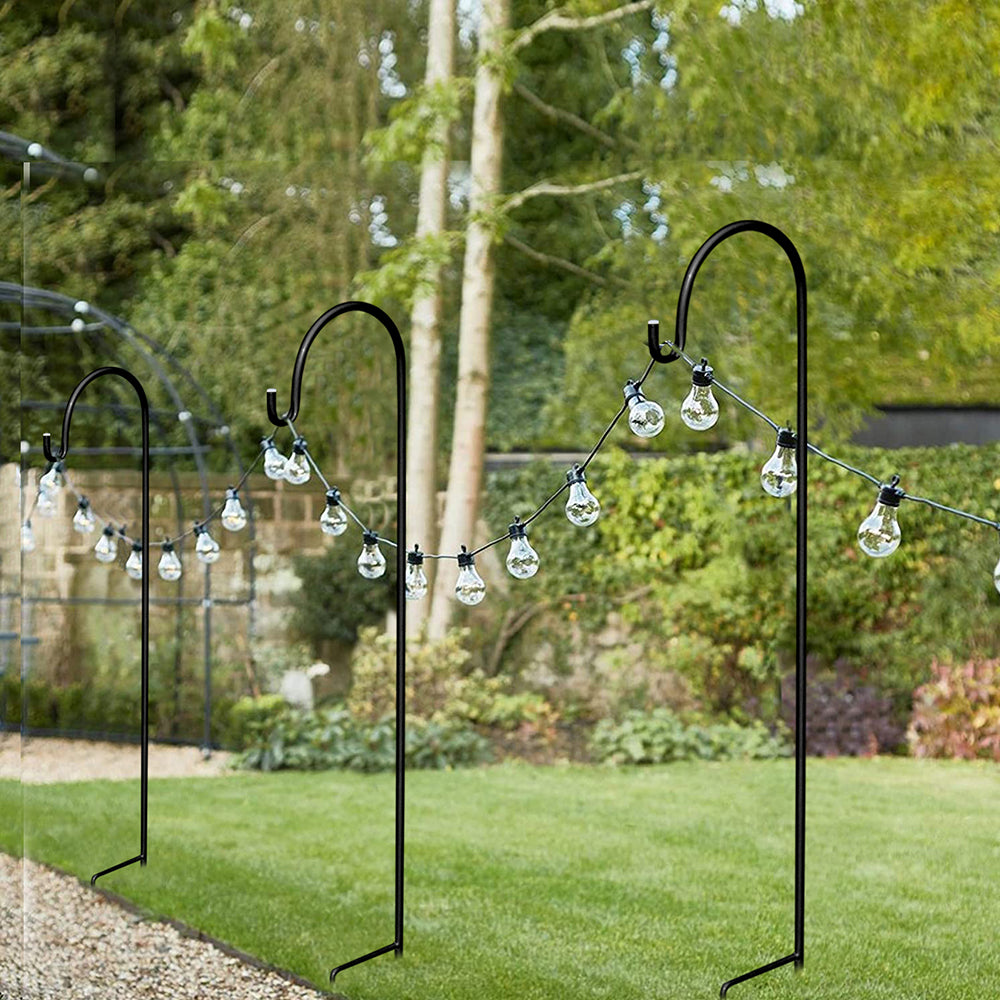 Set of 8 Metal Shepherd Crook Hook Bird Feeder Pole Plants Basket Hanger_0