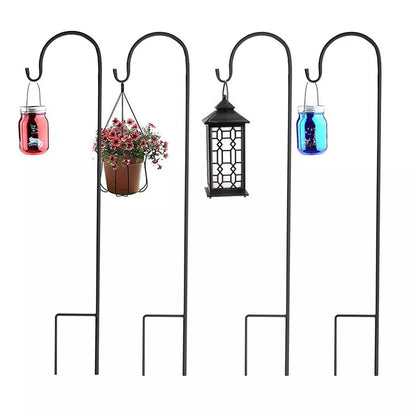 Set of 8 Metal Shepherd Crook Hook Bird Feeder Pole Plants Basket Hanger_3