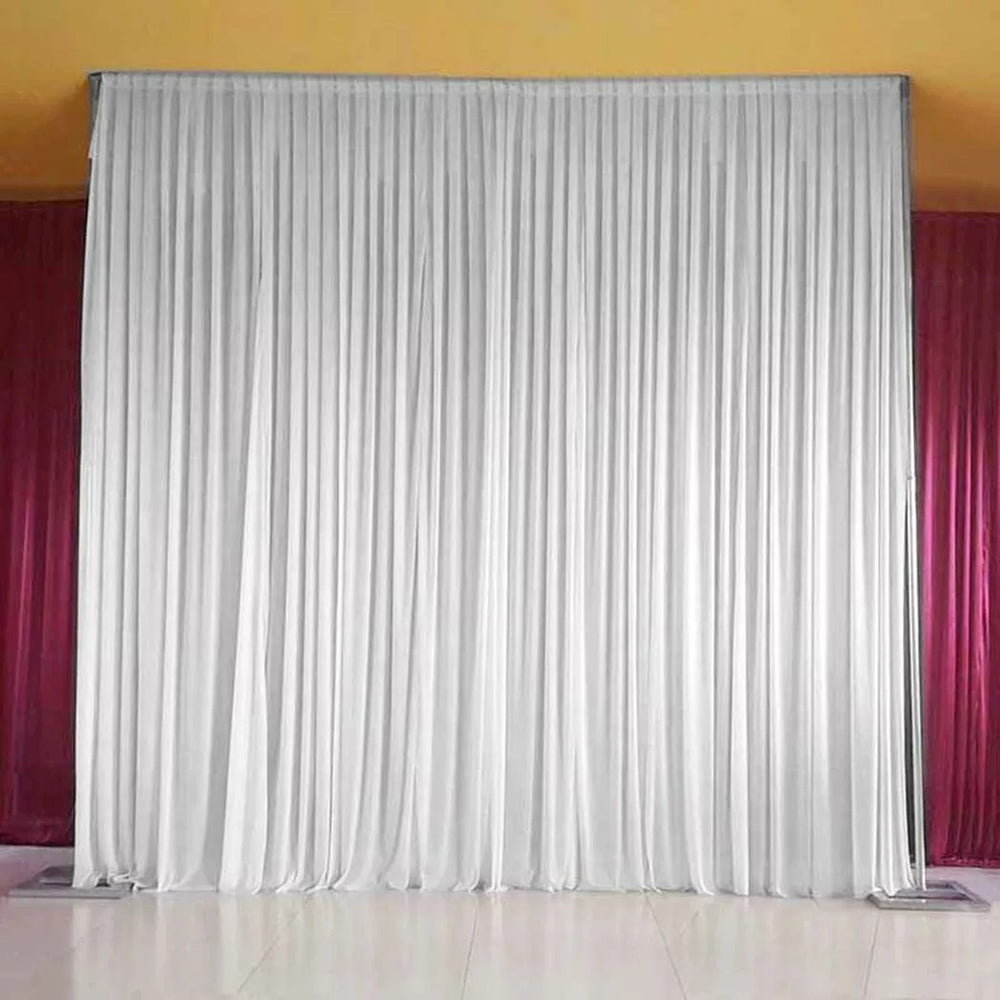 10ft White Pleated Decoration Wedding Photography Backdrop Curtain_0