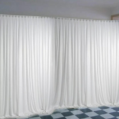 10ft White Pleated Decoration Wedding Photography Backdrop Curtain_3