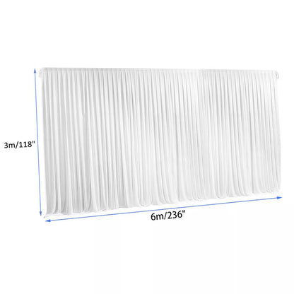 10ft White Pleated Decoration Wedding Photography Backdrop Curtain_7