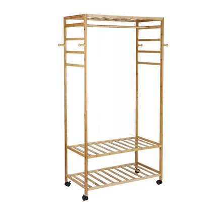 Hanging Heavy Duty Rolling Clothes Racks with Shoe Clothing Storage_5