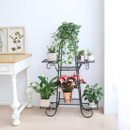 7 Tier Metal Plant Shelf Stand Multilayer Potted Display Rack Patio_0