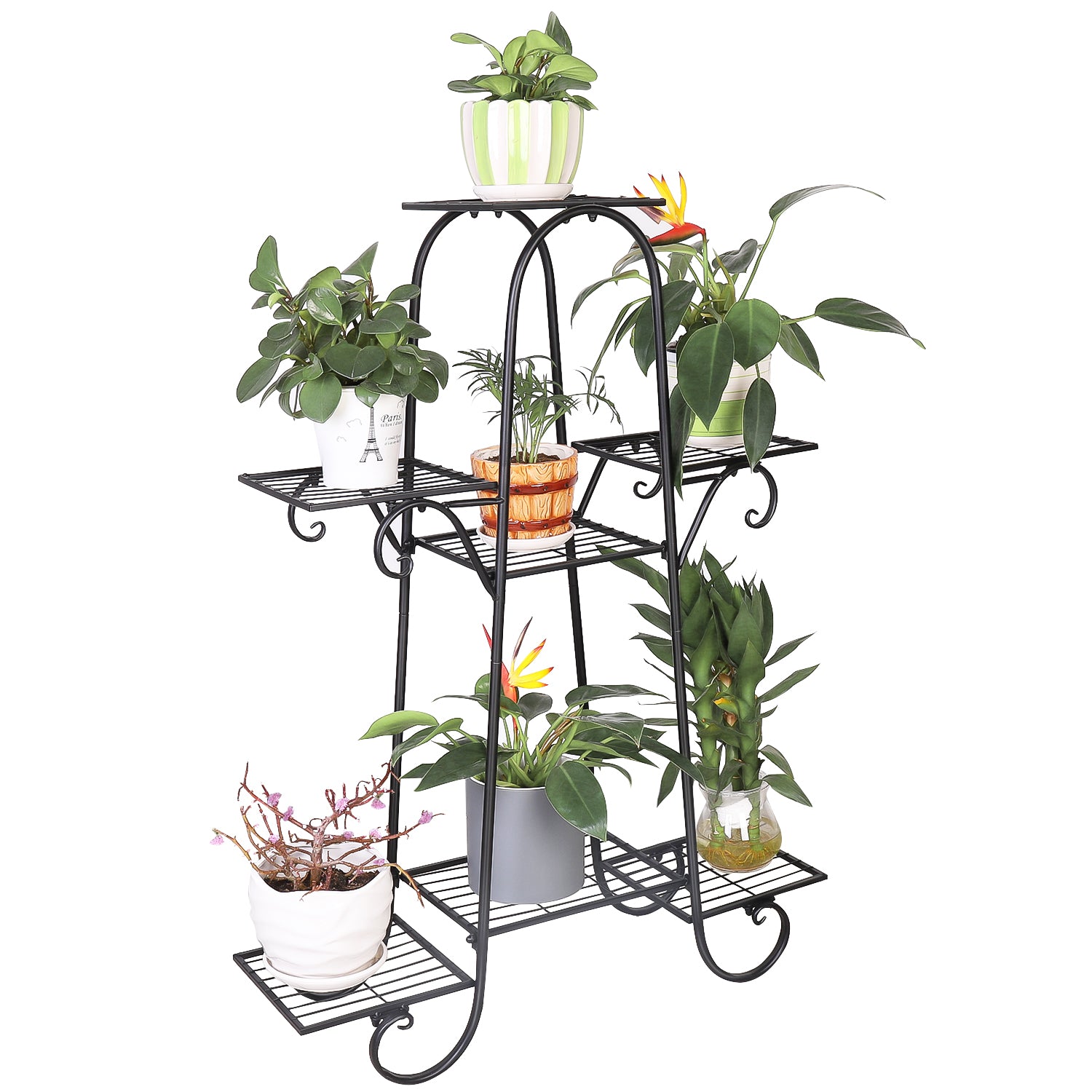 7 Tier Metal Plant Shelf Stand Multilayer Potted Display Rack Patio_2