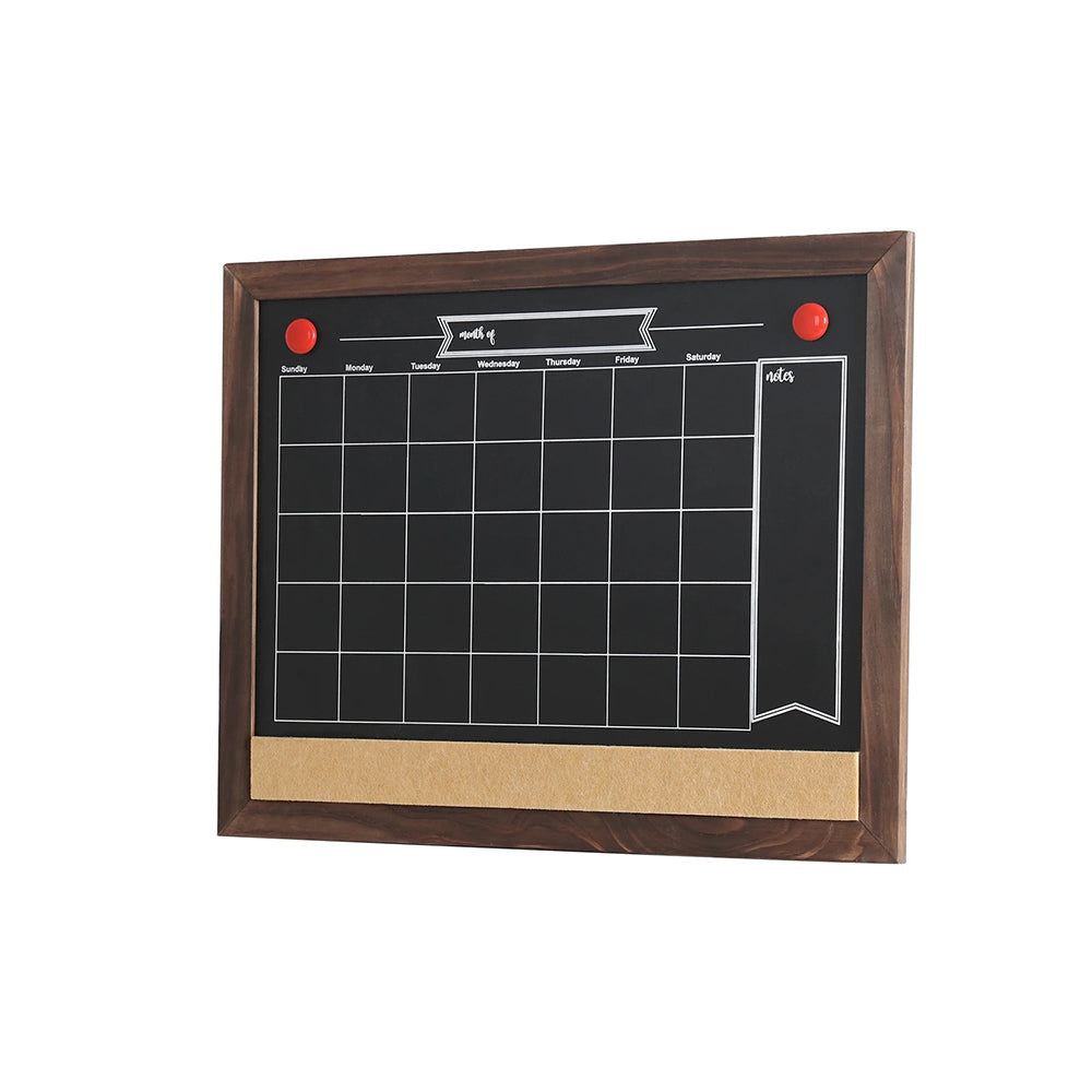 Wood Framed Calendar Magnetic Blackboard Monthly Weekly Notice Board_6